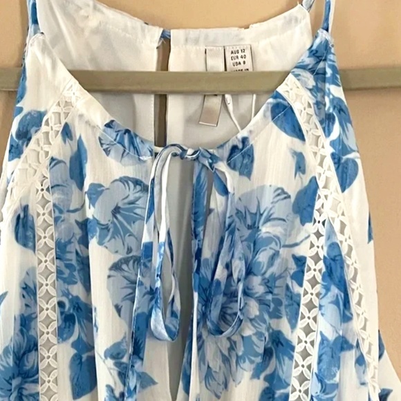 NWT White & Blue Floral Sleeveless Summer Dress Size 8 Petite by Ever New Petite - Picture 3 of 6